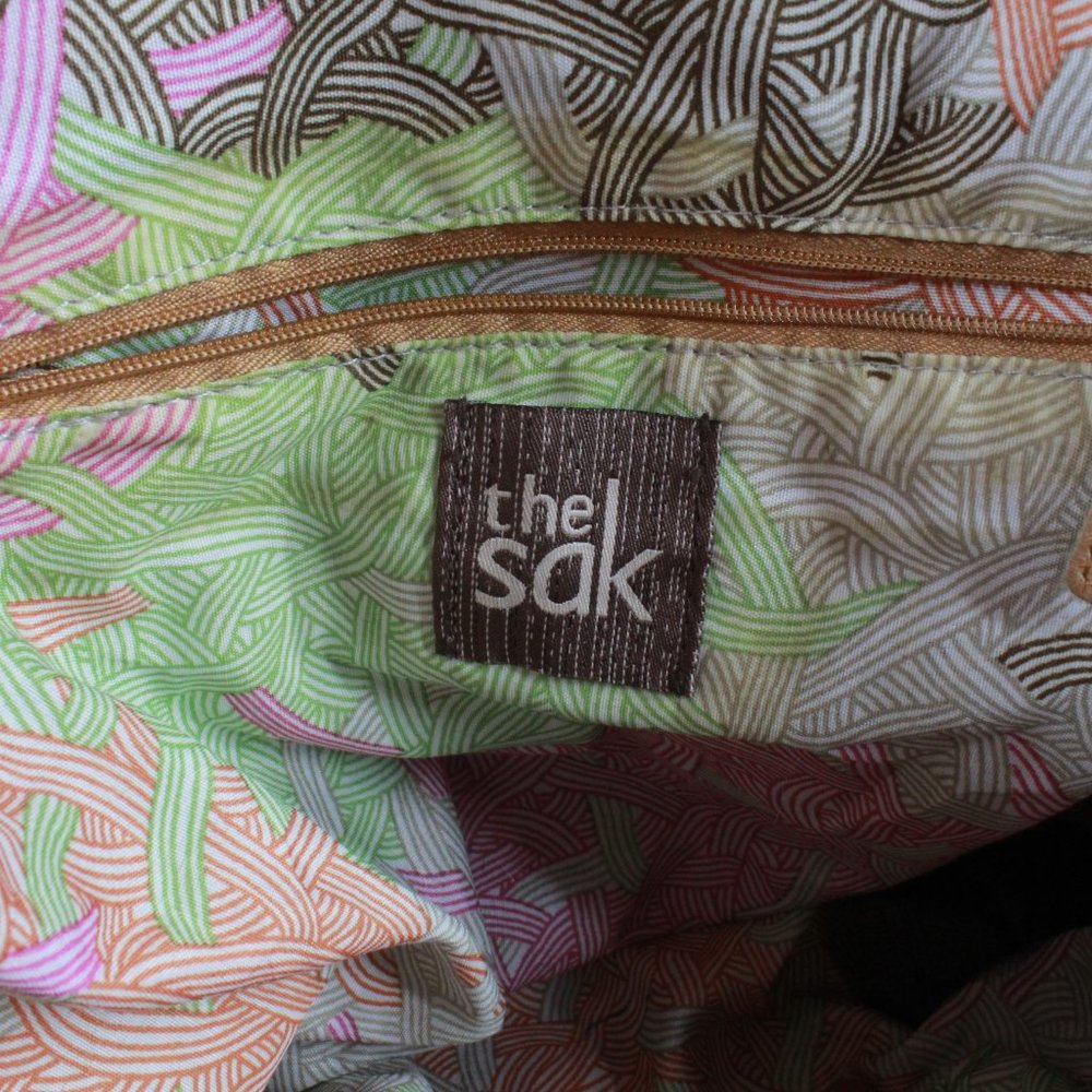 THE SAK Women's Brown Red Leather Tote Handbag - Picture 9 of 12